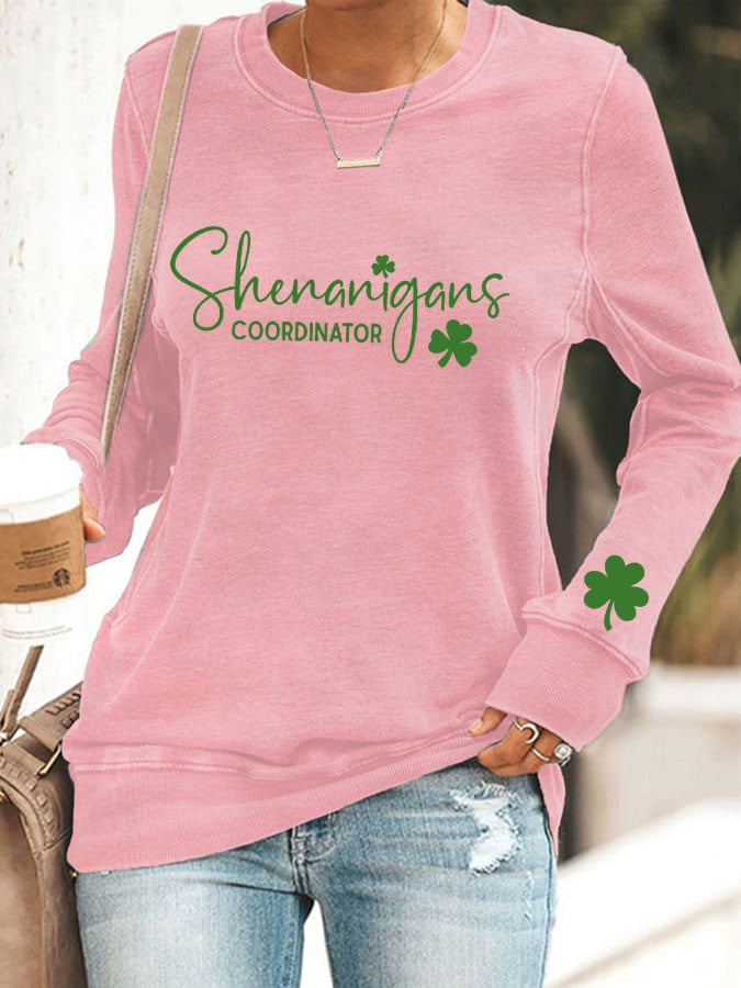 Women's St. Patrick's Day "Shenanigans Coordinator" Printed Casual Sweatshirt