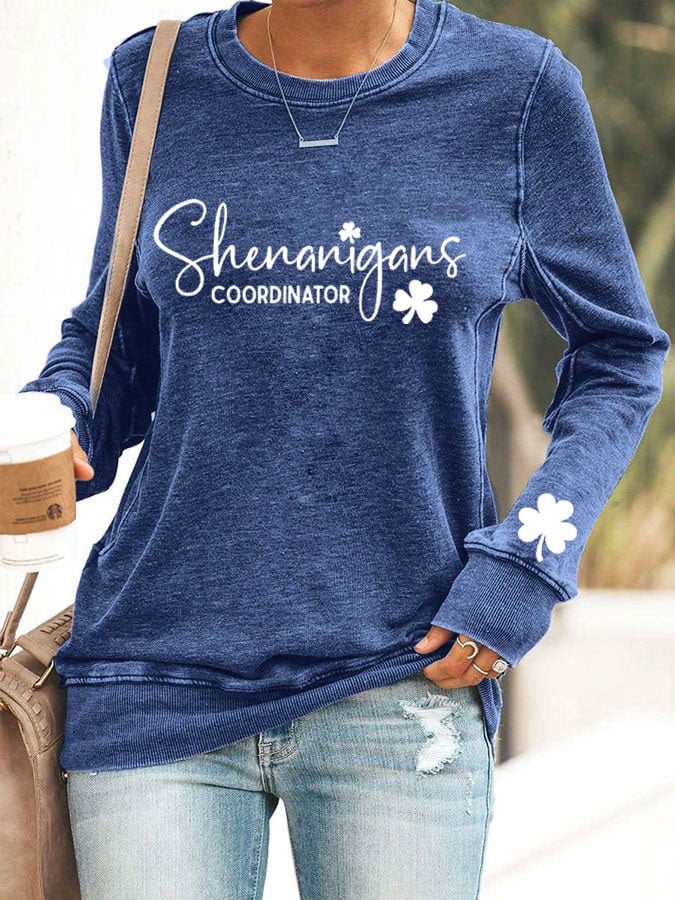 Women's St. Patrick's Day "Shenanigans Coordinator" Printed Casual Sweatshirt