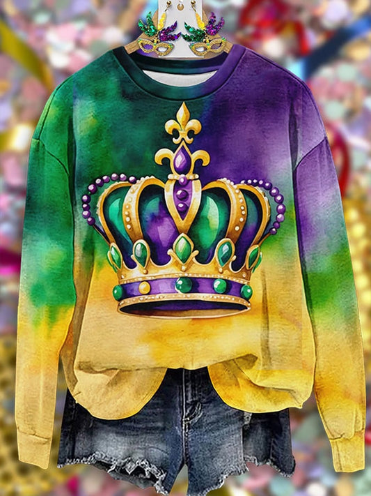 Women's Carnival Crown Print Sweatshirt