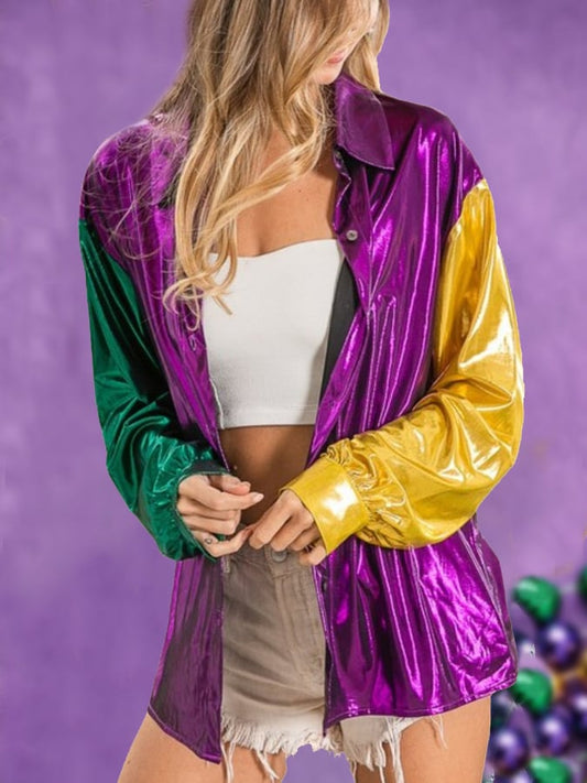 Women's Mardi Gras Colorblock Shirt