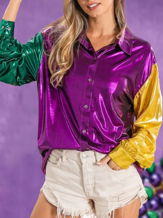 Women's Mardi Gras Colorblock Shirt